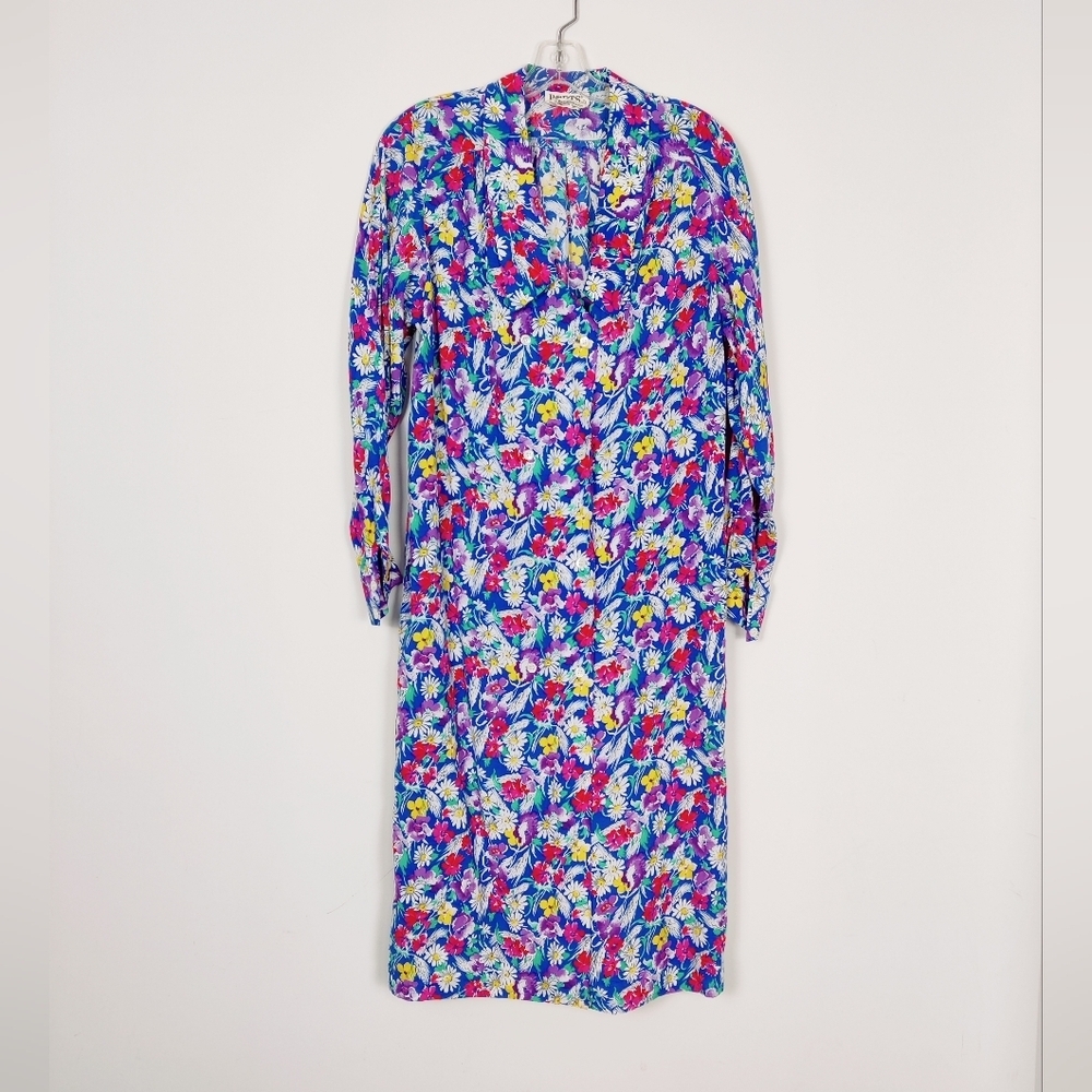 Ports International Women's Vintage Floral Midi Modest Dress Size Large XL